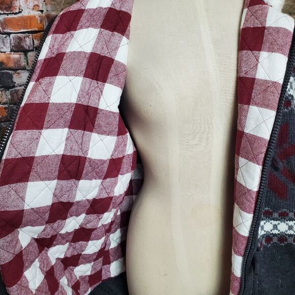 Jeans by Buffalo Hooded Toggle Button Fair Isle Sweater Jacket - Picture 8 of 12